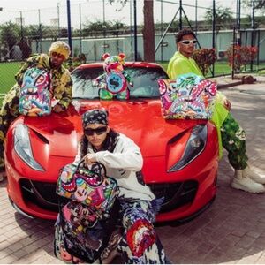 Sprayground Multicolor Graphic Backpack - Purple, Pink, Blue, Yellow